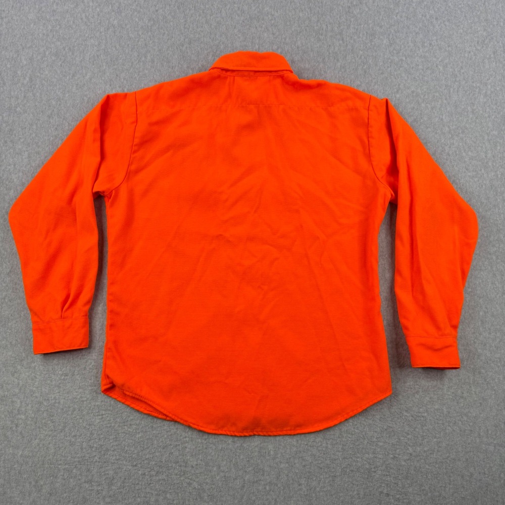 Vintage Five Brother Shirt Men Large Orange Flannel Long Sleeve Hunting USA Made - Picture 5 of 9